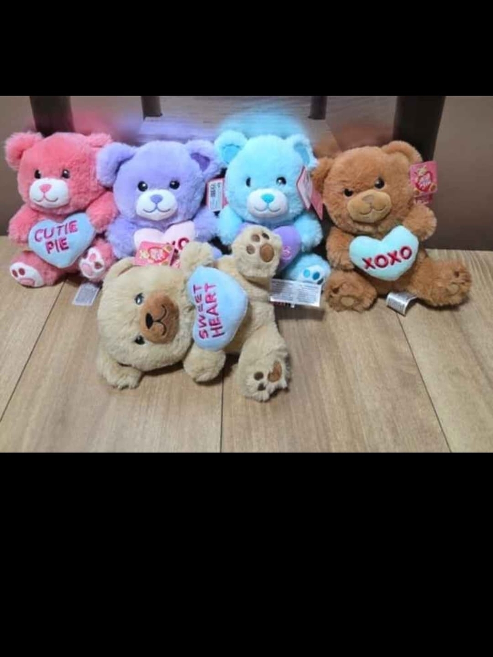 Plush Valentine Teddy Bear - Assorted Pastel Colors